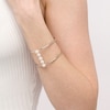 Thumbnail Image 1 of 8.0mm Freshwater Cultured Pearl Five Stone Linear Cuff in Sterling Silver