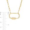 Thumbnail Image 3 of 1/5 CT. T.W. Diamond Oval Carabiner Clip Necklace in 10K Gold