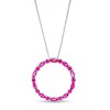 Thumbnail Image 1 of Marquise and Round Lab-Created Ruby Alternating Open Circle Pendant in Sterling Silver