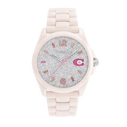 Ladies' Coach Greyson Cream Ceramic Watch with Grey Dial (Model: 14503939)