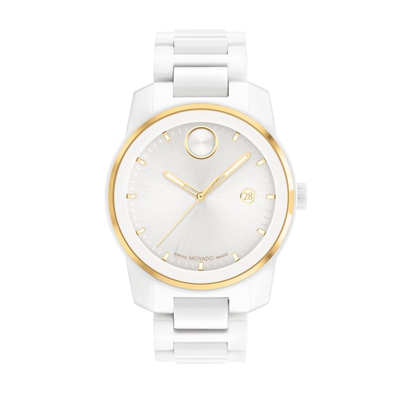Men's Movado Bold® Verso White Ceramic Watch with White Dial (Model: 3600900)