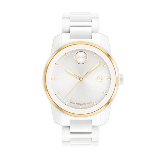 Men's Movado BoldÂ® Verso White Ceramic Watch with White Dial (Model: 3600900)