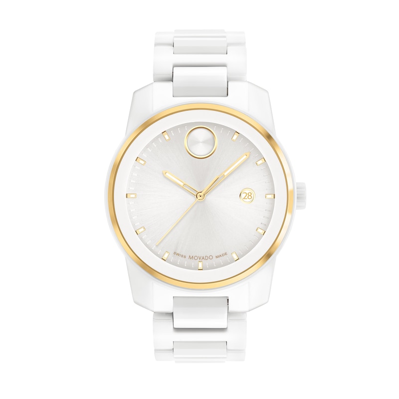 Main Image 1 of Men's Movado BOLD® Verso White Ceramic Watch with White Dial (Model: 3600900)