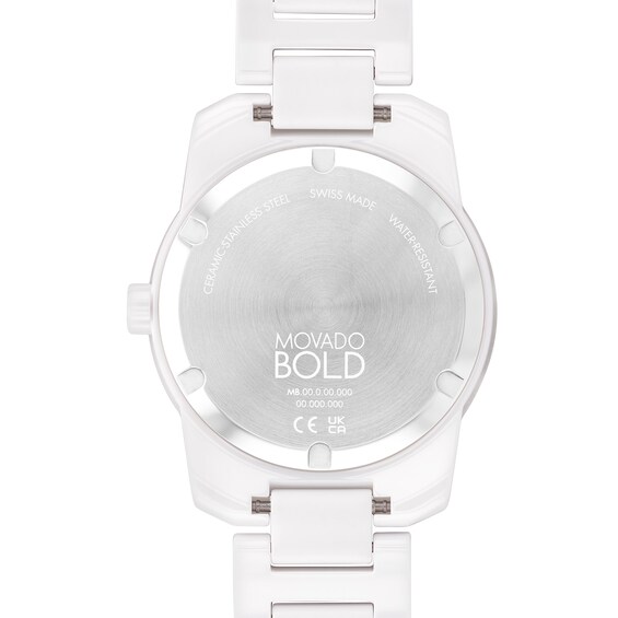 Men's Movado BoldÂ® Verso White Ceramic Watch with White Dial (Model: 3600900)