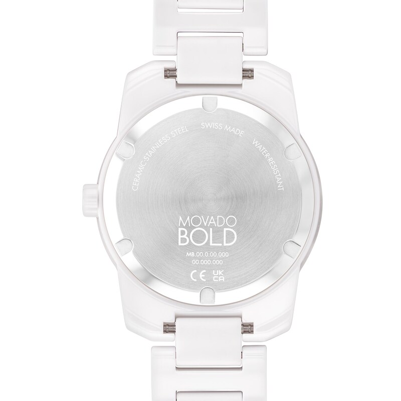 Main Image 3 of Men's Movado BOLD® Verso White Ceramic Watch with White Dial (Model: 3600900)