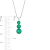 Thumbnail Image 2 of Lab-Created Emerald Linear Three Stone Pendant, Earrings and Ring Set in Sterling Silver