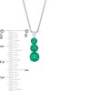 Thumbnail Image 3 of Lab-Created Emerald Linear Three Stone Pendant, Earrings and Ring Set in Sterling Silver