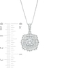 Thumbnail Image 2 of Marilyn Monroe™ Collection 1 CT. T.W. Cushion-Shaped Multi-Diamond Double Frame Pendant in 10K White Gold