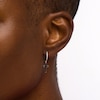 Thumbnail Image 2 of 1/10 CT. T.W. Diamond Black Enamel Cross Drop Earrings in Sterling Silver