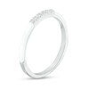 Thumbnail Image 3 of 1/15 CT. T.W. Diamond Five Stone White Enamel Stackable Band in Sterling Silver - Size 7