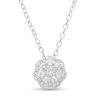 Thumbnail Image 1 of 1/4 CT. T.W. Multi-Diamond Scallop Edge Flower Pendant in 10K White Gold