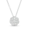 Thumbnail Image 1 of 1/2 CT. T.W. Multi-Diamond Scallop Edge Flower Pendant in 10K White Gold