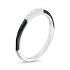 Thumbnail Image 3 of 1/15 CT. T.W. Diamond Five Stone Black Enamel Stackable Band in Sterling Silver - Size 7