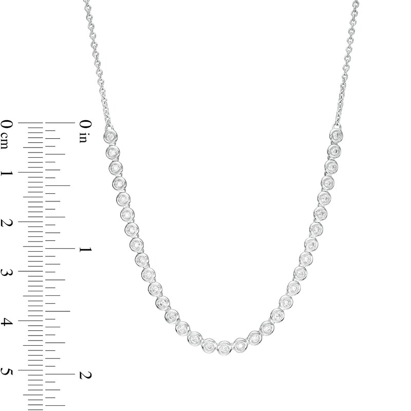 Main Image 3 of 1/2 CT. T.W. Diamond Line Necklace in 10K White Gold – 17"