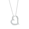 Thumbnail Image 1 of 1/3 CT. T.W. Diamond Double Row Tilted Heart Pendant in Sterling Silver