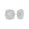 Thumbnail Image 1 of Marilyn Monroe™ Collection 1 CT. T.W. Cushion-Shaped Multi-Diamond Double Frame Stud Earrings in 10K White Gold