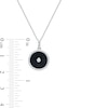 Thumbnail Image 3 of 1/5 CT. T.W. Diamond Frame Black Enamel Circle Pendant in Sterling Silver