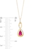 Thumbnail Image 2 of Pear-Shaped Ruby and 1/20 CT. T.W. Diamond Twist Pendant in 10K Gold