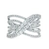 Thumbnail Image 4 of Marilyn Monroe™ Collection 1/2 CT. T.W. Diamond Graduated Crossover Multi-Row Ring in 10K White Gold