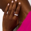 Thumbnail Image 2 of 1/10 CT. T.W. Diamond White Enamel Triple Row Band in Sterling Silver - Size 7