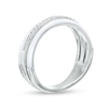 Thumbnail Image 3 of 1/10 CT. T.W. Diamond White Enamel Triple Row Band in Sterling Silver - Size 7