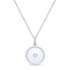 Thumbnail Image 1 of 1/5 CT. T.W. Diamond Frame White Enamel Circle Pendant in Sterling Silver