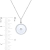 Thumbnail Image 3 of 1/5 CT. T.W. Diamond Frame White Enamel Circle Pendant in Sterling Silver
