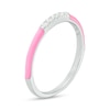 Thumbnail Image 3 of 1/15 CT. T.W. Diamond Five Stone Pink Enamel Stackable Band in Sterling Silver - Size 7