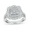 Thumbnail Image 1 of Marilyn Monroe™ Collection 1 CT. T.W. Multi-Diamond Double Frame Split Shank Ring in 10K White Gold