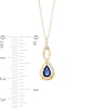 Thumbnail Image 3 of Pear-Shaped Blue Sapphire and 1/20 CT. T.W. Diamond Twist Pendant in 10K Gold
