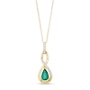 Thumbnail Image 1 of Pear-Shaped Emerald and 1/20 CT. T.W. Diamond Twist Pendant in 10K Gold