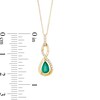 Thumbnail Image 3 of Pear-Shaped Emerald and 1/20 CT. T.W. Diamond Twist Pendant in 10K Gold