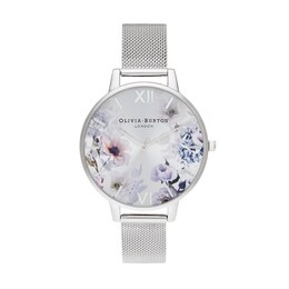 Ladies' Olivia Burton Sunlight Florals Mesh Watch with Silver-Tone Dial (Model: OB16EG117)