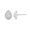 1/2 CT. T.W. Certified Pear-Shaped Multi-Diamond Double Frame Stud Earrings in 14K White Gold (I/I2)