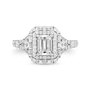 Thumbnail Image 4 of Enchanted Disney Cinderella 2 CT. T.W. Emerald-Cut Diamond Frame Engagement Ring in 14K White Gold