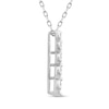 Thumbnail Image 2 of 1/3 CT. T.W. Certified Diamond Vintage-Style Five Stone Drop Pendant in 14K White Gold (I/I2)