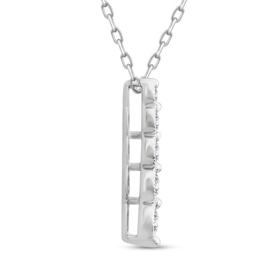 1/3 CT. T.w. Certified Diamond Vintage-Style Five Stone Drop Pendant in 14K White Gold (I/I2)