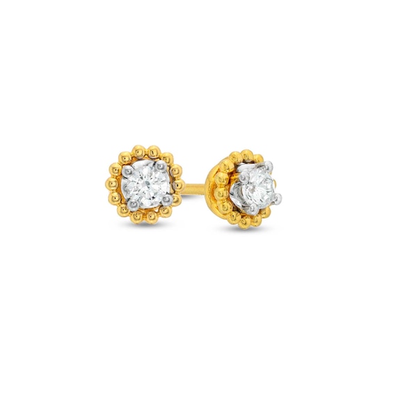 1/6 CT. T.w. Diamond Solitaire Bead Frame Stud Earrings in 10K Gold (I/I3)