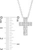 Thumbnail Image 3 of 1/2 CT. T.W. Baguette and Round Diamond Cross Pendant in 10K White Gold