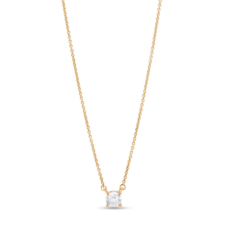Main Image 1 of 1/3 CT. Certified Lab-Grown Diamond Solitaire Necklace in 14K Gold (F/SI2)