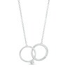 Thumbnail Image 1 of 1/10 CT. T.W. Diamond His and Hers Interlocking Bands Necklace in 10K White Gold