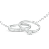 Thumbnail Image 3 of 1/10 CT. T.W. Diamond His and Hers Interlocking Bands Necklace in 10K White Gold