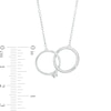 Thumbnail Image 4 of 1/10 CT. T.W. Diamond His and Hers Interlocking Bands Necklace in 10K White Gold