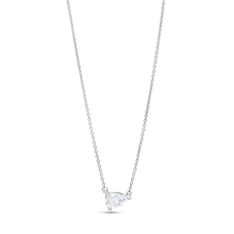 1/3 CT. Certified Pear-Shaped Lab-Created Diamond Solitaire Necklace in 14K White Gold (F/SI2)