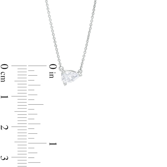 1/3 CT. Certified Pear-Shaped Lab-Grown Diamond Solitaire Necklace in 14K White Gold (F/Si2)