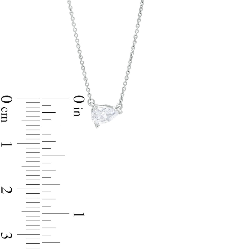 1/3 CT. Certified Pear-Shaped Lab-Created Diamond Solitaire Necklace in 14K White Gold (F/SI2)