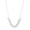 Thumbnail Image 1 of 1/3 CT. T.W. Diamond Curved Leaf Necklace in 10K White Gold