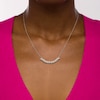 Thumbnail Image 2 of 1/3 CT. T.W. Diamond Curved Leaf Necklace in 10K White Gold