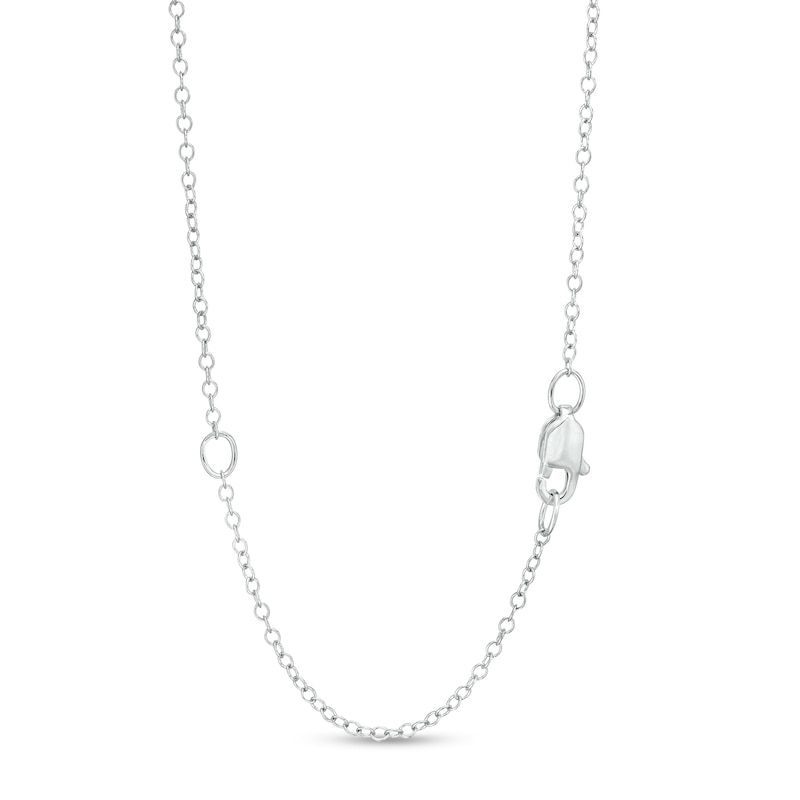 Main Image 3 of 1/3 CT. T.W. Diamond Curved Leaf Necklace in 10K White Gold