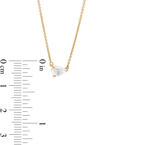 1/3 CT. Certified Pear-Shaped Lab-Grown Diamond Solitaire Necklace in 14K Gold (F/Si2)